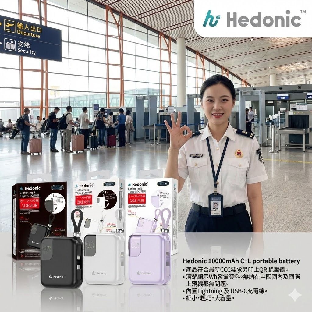 Hedonic CCC 認證 QR Code 版本 (38.5Wh) PD 3.0 22.5W Lightning & USB-C 流動充電池 (第三代)｜81059 移動電源｜尿袋｜外置充電器｜- View 5-ManyMart 萬嚟買