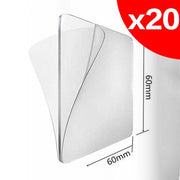 Traceless magic stickers, 20 pieces, universal waterproof double-sided tape (6 x 6 cm)