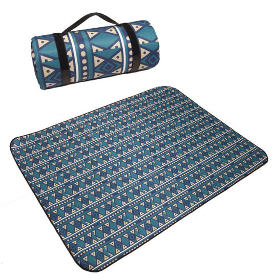 户外加厚餐垫（波斯蓝纹）150 x 100厘米户外沙滩垫，野餐垫，遮篷布，儿童玩耍垫沙滩垫