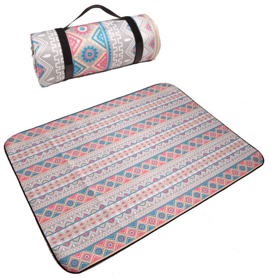 Outdoor thickened place mat (Persian gray pattern) 150 x 100 cm outdoor beach mat, picnic mat, awning cloth, children's play mat beach mat