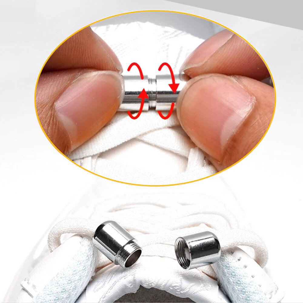 White semi-circular straps, no ties, no ties, elastic elastic lazy shoelaces, metal capsule shoe buckles, alloy capsule buckles