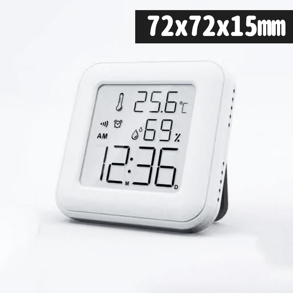 Mini electronic alarm clock student desk clock home indoor temperature and humidity meter English white electronic clock