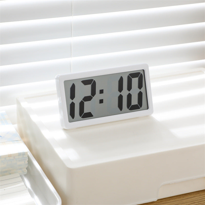 Simple electronic clock for students, display type clock, high-looking silent electronic clock, white electronic clock