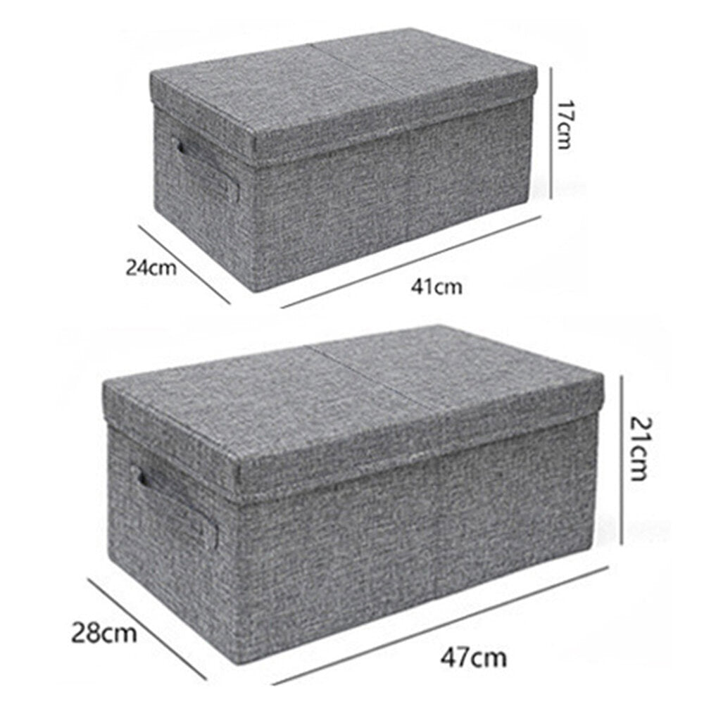 Off-white small covered cotton storage box for clothing, toys and sundries multi-functional storage basket storage basket [parallel import]