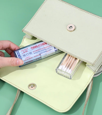 旅行便携式透明小物件收纳盒棉签创可贴牙签分类整理盒防尘置物盒透明白2个一套储物盒