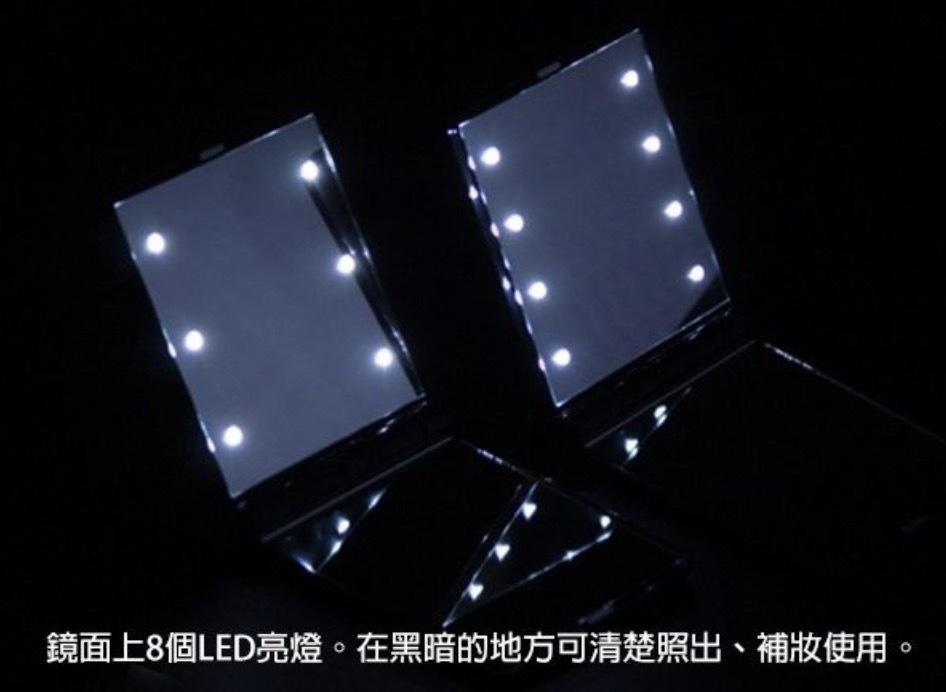 小鏡子 LED 隨身 LED補光燈 夜間化妝神器 化妝包 立鏡 座檯鏡