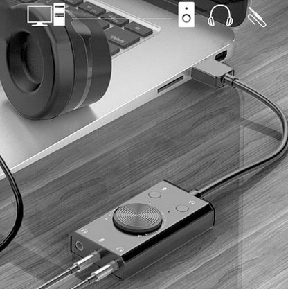 [1件裝] USB聲卡 外接耳機 免驅動聲卡 獨立臺式機聲卡 電腦筆記本音頻轉換器 音效卡