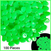 100 capsules - Fluorescent Pebbles Fish Tank Garden Glowing Stone Spring - Blue