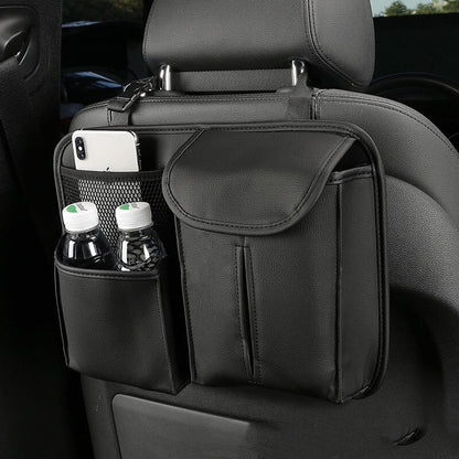 Car accessories rear seat storage bag car leather functional storage hanging bag car storage box seat back storage bag seat back sundry bag