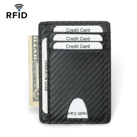 碳纖超薄 RFID 防盜信用皮卡套 八達通 咭片套 現金夾 錢包 紙幣夾 旅行銀包 散銀包