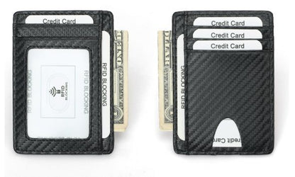 碳纤超薄RFID 防盗信用皮卡套八达通咭片套现金夹钱包纸币夹旅行银包散银包