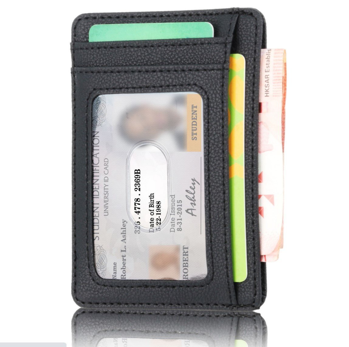 超薄RFID安全防盗皮卡套钱包防盗信用皮卡套八达通咭片套现金夹钱包纸币夹旅行银包散银包