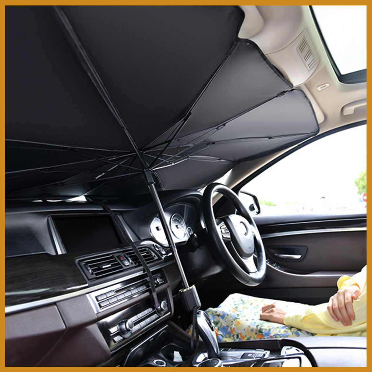 Fine code portable car windshield umbrella type sun shield sun protection umbrella car sun shield 125cm*65cm sun shield