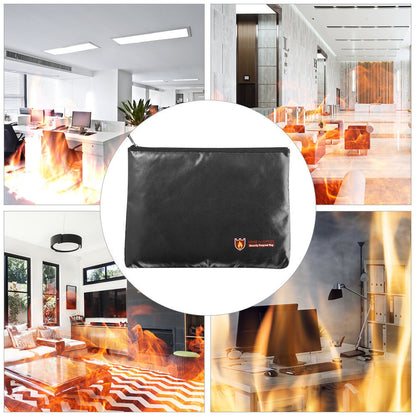 Black 34*25CM Second Generation Fireproof Briefcase L Marriage Certificate Document Insurance A4 File Folder Travel Bag