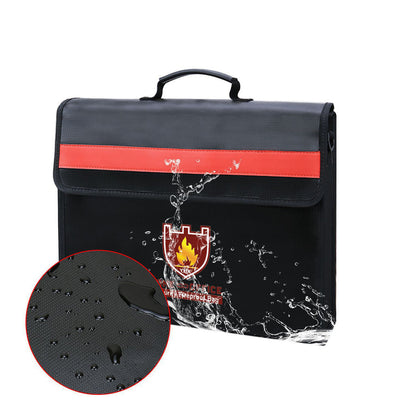 (Upgraded dual-proof) Fireproof and waterproof briefcase important document storage protective bag briefcase 38x28x8.5cm travel bag