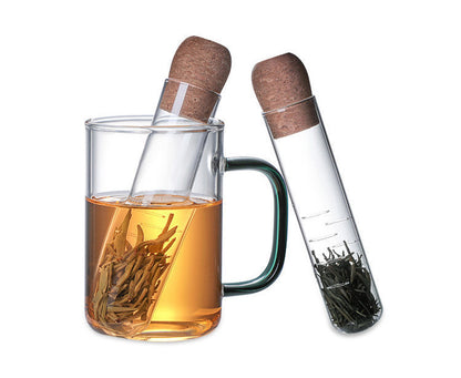 玻璃試管泡茶器 沖茶 簡約耐熱 隔茶葉 茶濾 綠茶 紅茶奶茶- View 7-ManyMart 萬嚟買