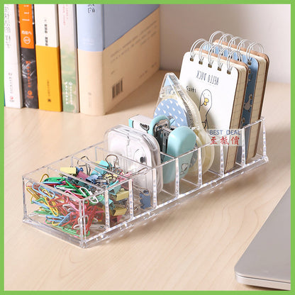 Multifunctional wire remote control storage box stationery unprinted style data cable storage box transparent multi-grid charger power cord organizer desktop organizer cord winder headphone organizer bracket