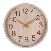 12-inch Faux White Wood Grain Wall Clock, Wooden Clock, 30cm x 30cm Silent Wall Clock