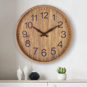 12-inch imitation wood grain wall clock wooden clock 30cm x 30cm silent wall clock