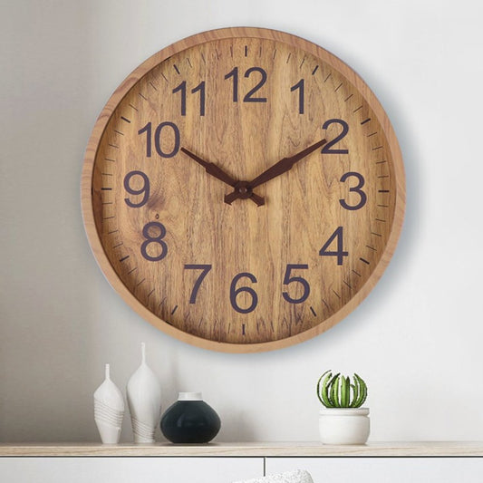 12-inch imitation wood grain wall clock wooden clock 30cm x 30cm silent wall clock electronic clock