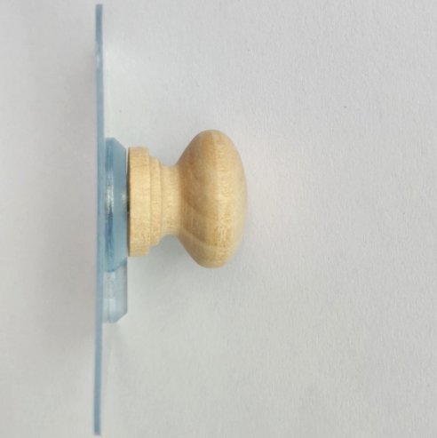 2x Nordic solid wood seamless hooks-log color short mushroom style adhesive hooks
