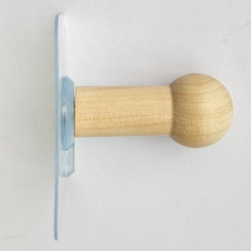 2x Nordic solid wood seamless hooks-log color long mushroom style