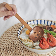 日式味千拉面勺 家用大號木湯勺 龜背勺 日韓料理長柄火鍋湯勺漏勺 長柄  有孔 實木湯勺 漏勺 木質八角勺 木湯勺日式拉面 漏勺龜甲勺 長柄火鍋勺