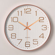 12-inch plastic wall clock with 3D scale creative fashion living room three-dimensional digital scale wall clock - electroplated rose gold
