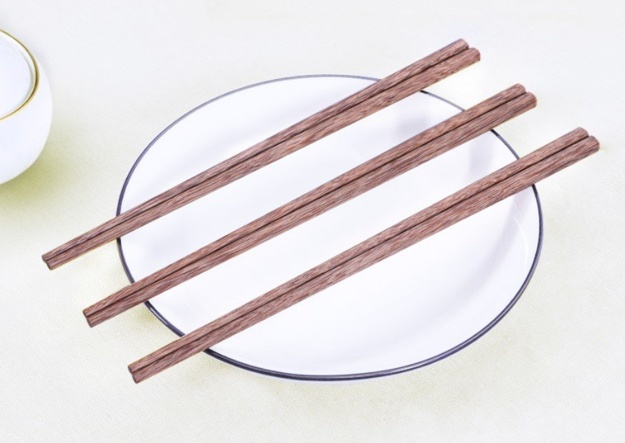 (10對裝)  天然雞翅木筷子無漆無蠟 雙槍雞翅木長筷子無漆無蠟日式兒童實木家用餐具10雙家庭套裝快子 餐具