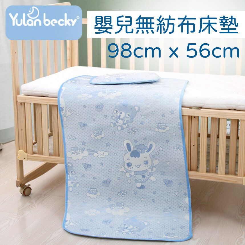 嬰兒床涼蓆吸汗透氣冰絲-藍色無紡布 嬰兒床涼蓆吸汗透氣冰絲三明治寶寶涼蓆幼兒園午睡席- View 1-ManyMart 萬嚟買