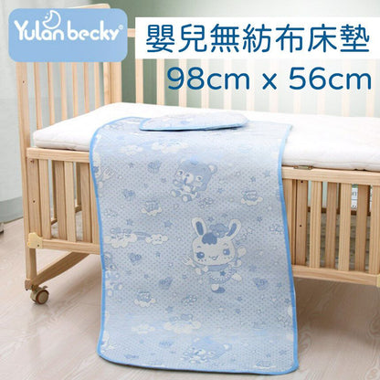 嬰兒床涼蓆吸汗透氣冰絲-藍色無紡布 嬰兒床涼蓆吸汗透氣冰絲三明治寶寶涼蓆幼兒園午睡席- View 1-ManyMart 萬嚟買