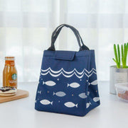 Portable lunch bag, small fish insulation bag, outdoor picnic insulation bag, cold storage, portable ice bag, navy blue