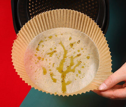 50張空氣炸鍋專用紙圓形雙面矽油紙食品級耐高溫空氣炸鍋吸油紙- View 2-ManyMart 萬嚟買