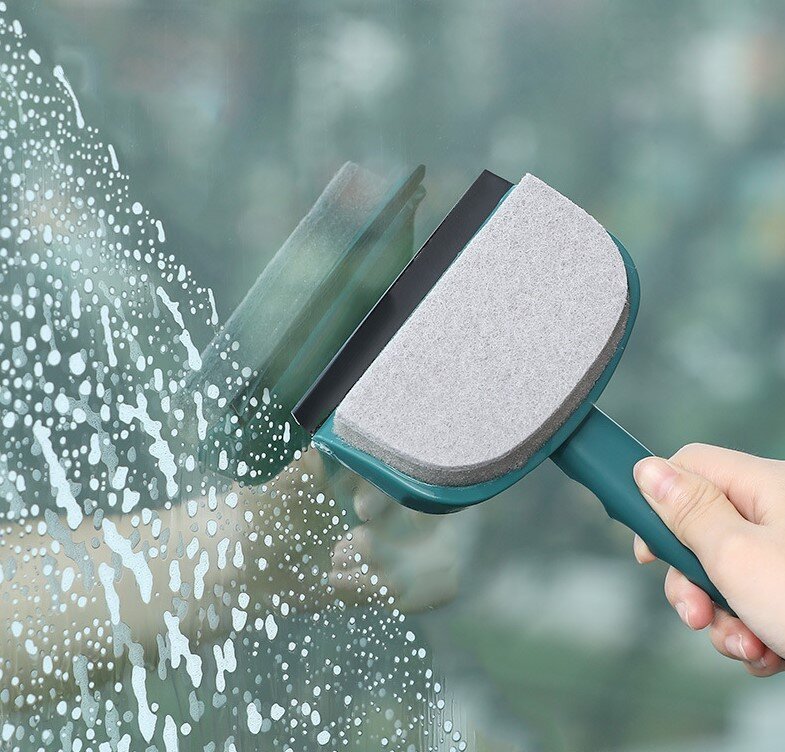 Double-sided brush head glass mirror car front glass scraper cleaning brush two-in-one glass wiper multi-purpose wiper scouring pad sponge wiper car supplies cleaning supplies wiper brush