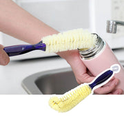 Japan KM.2055. Imitation crystal blue handle cup brush and pot brush. Bottle brush. Cleaning pot brush. Nylon fiber pot brush and scouring pad.