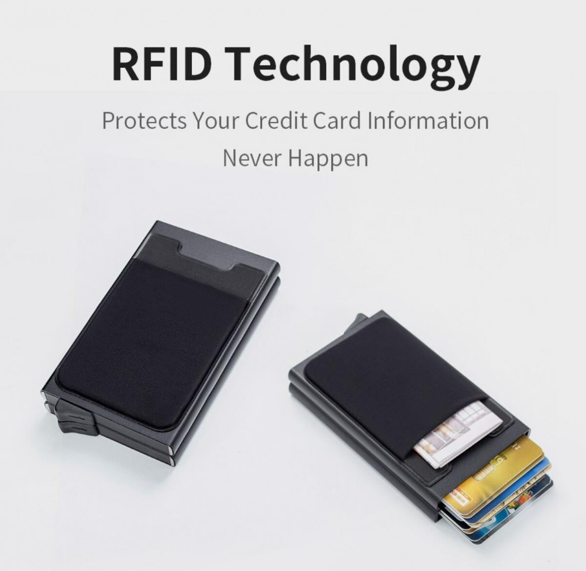 RFID防盗铝合金卡套银包防消磁卡包双卡盒零钱包刷多卡位旅行银包散银包