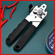 Three-in-one multifunctional can knife rotating can opener stainless steel black handle hand-turn can opener stainless steel manual bottle opener beer clip can opener can knife can opener artifact bottle opener can opener