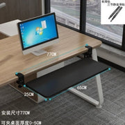 [**65CM length** Adjustable height model] No punching slide keyboard bracket [Black] Keyboard desktop bracket no need to install keyboard clip table stand computer stand drawer mouse storage rack