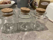 3個 木蓋方瓶