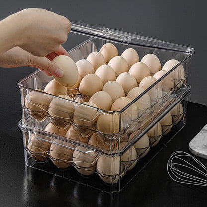 雞蛋收納盒 冰箱收納盒 掀蓋式保鮮密封家用冰箱雞蛋保鮮盒 透明雞蛋盒-15格 儲物盒