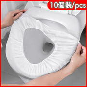 Elastic Toilet Seat Covers Portable Waterproof Universal Toilet Mat Individually Wrapped Perineal Pad Paper for Travel, Public Restrooms, and Home Guests (10-Pack)