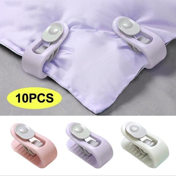 [Pack of 10] Quilt holder, quilt clip, anti-slip fixed clip, anti-shift, household safety, needle-free sheet buckle, sheet holder, random color, set of 10, universal clip