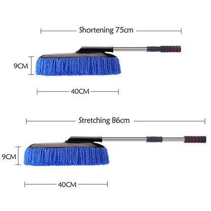 Blue telescopic nanofiber wax mop dust removal car duster car mop car brush car cleaning tools car supplies