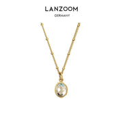 Adjustable 18K Gold Plated White Crystal Necklace