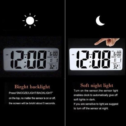 Blue ** creative large screen LCD electronic alarm clock with luminous/date function/thermometer function electronic clock