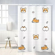 180x200cm extended version waterproof printed shower curtain, (Gorky Dog) curtain light-blocking curtain isolation cloth