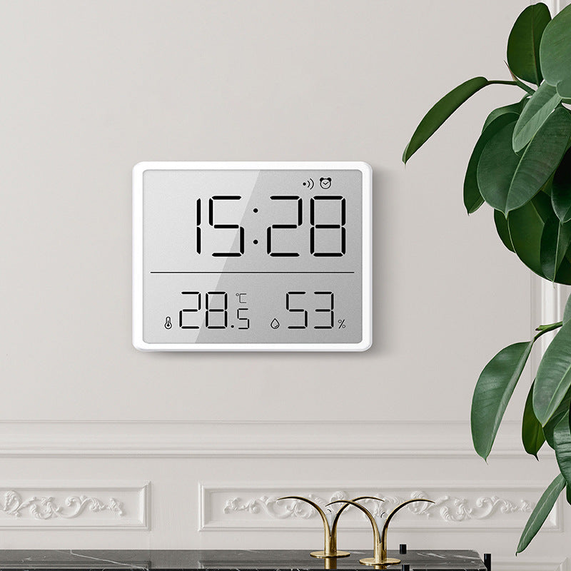 Electronic clock simple digital clock LCD small alarm clock white electronic clock