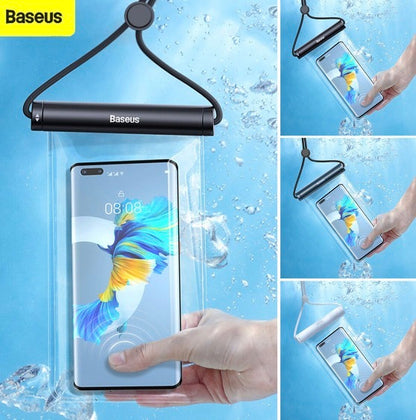 White sliding cover waterproof bag deep diving explosion-proof high-definition touch screen mobile phone dustproof seal case 7.2 inches