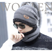 [Dark Grey] Cold Hat and Scarf Set