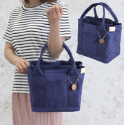 Premium Canvas Bento Bag, Handbag, Japanese Muji Style, Lunch Bag, Double Layer Compartment, Tote Bag